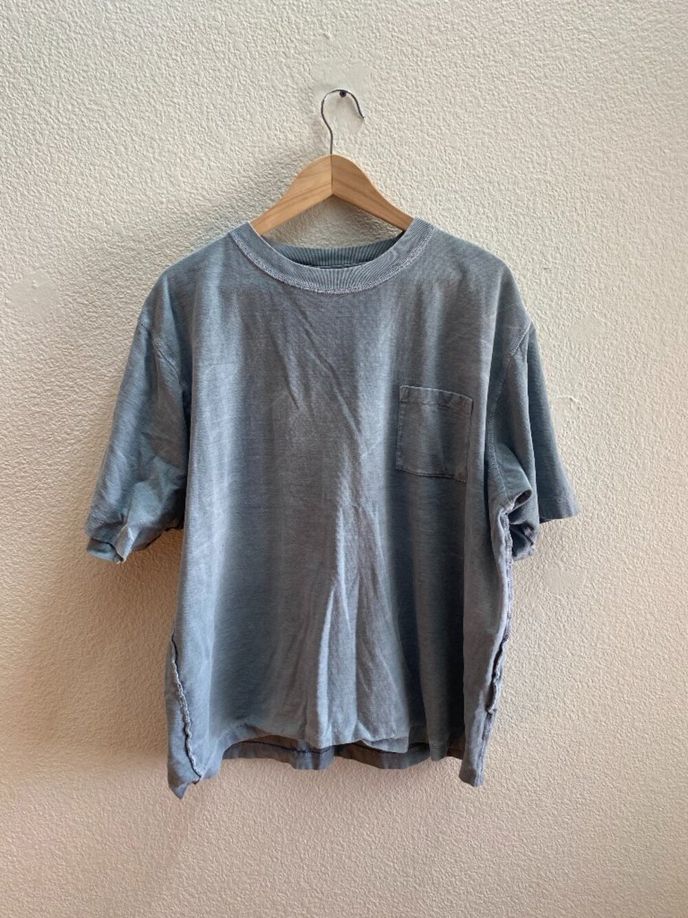 Cotton On Short Fit T-Shirt Men's Large Blue Color Minimalist 100% Cotton
